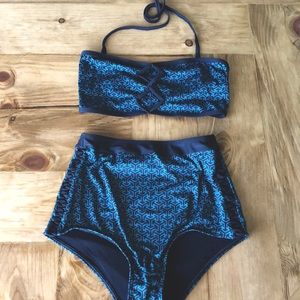 Green full coverage high waist bikini